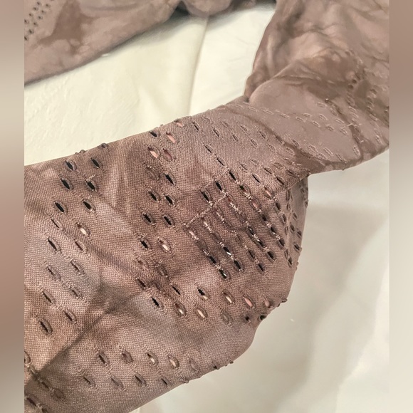 Betsey Johnson Tie Dye Gray Brown High Waisted Seamless 7/8 Leggings - Picture 9 of 10